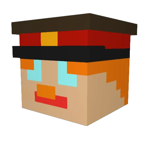 MagicPieRate Minecraft avatar head, 3D render