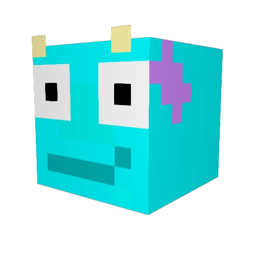 MagicSata Minecraft avatar head, 3D render