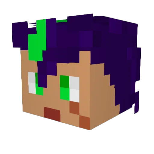MagicalRio Minecraft avatar head, 3D render