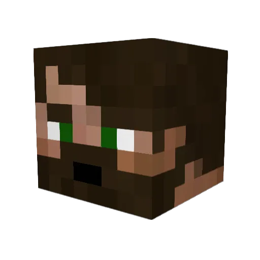 Magickalisch Minecraft avatar head, 3D render