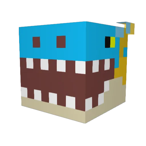 Magicpugg Minecraft avatar head, 3D render
