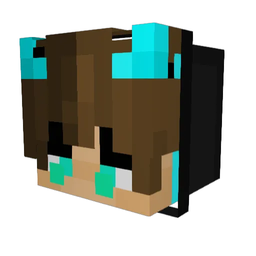 Magiczerefblack Minecraft avatar head, 3D render