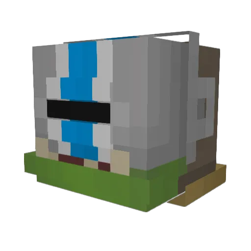 Magiic Minecraft avatar head, 3D render
