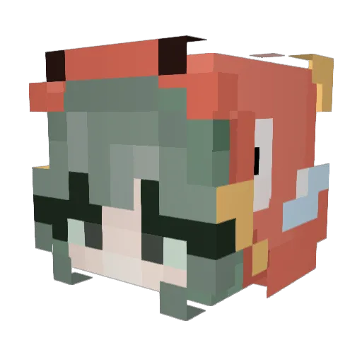 Magiikarps Minecraft avatar head, 3D render