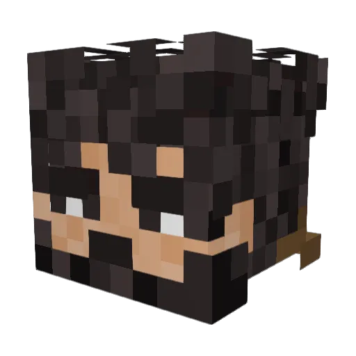 MagikMarxist Minecraft avatar head, 3D render
