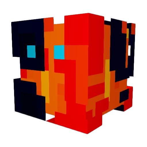 MagmaFlux Minecraft avatar head, 3D render