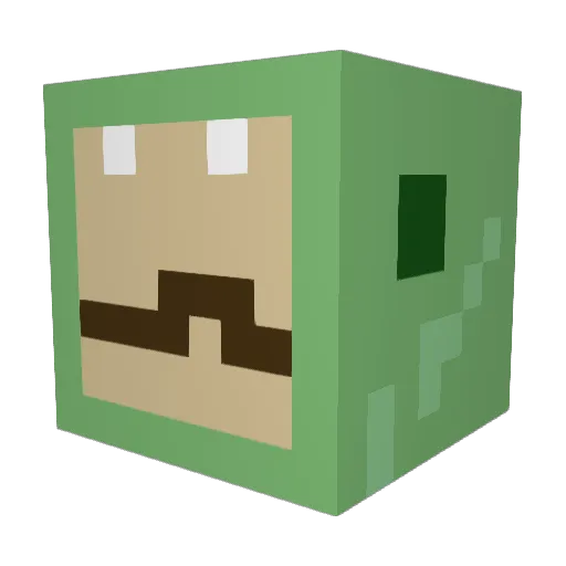 MagmaMikan Minecraft avatar head, 3D render