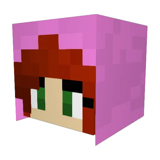 MagnaMinga Minecraft avatar head, 3D render