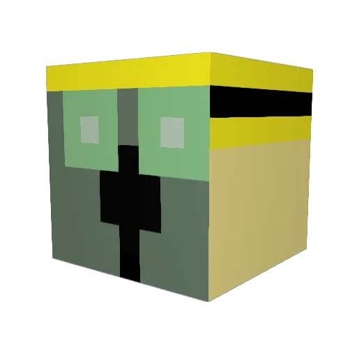 MagnumV Minecraft avatar head, 3D render