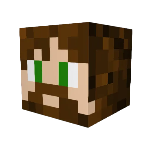 Magscraft Minecraft avatar head, 3D render