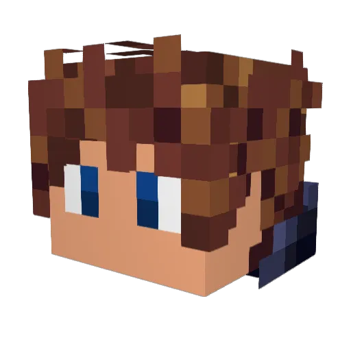 Magual Minecraft avatar head, 3D render