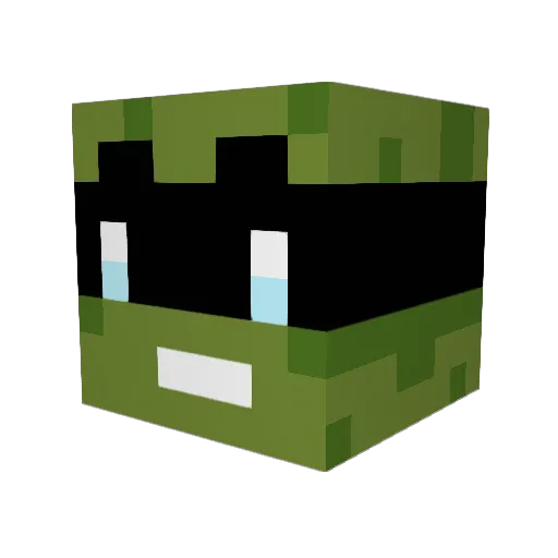 MahManTurtle Minecraft avatar head, 3D render