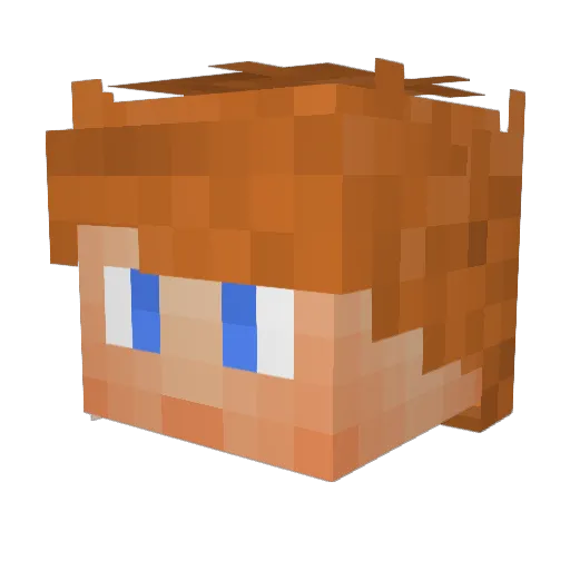 Mahavvage Minecraft avatar head, 3D render