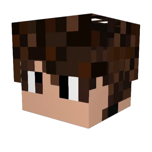 Mahikey Minecraft avatar head, 3D render