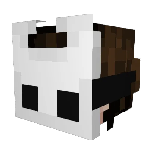 Mahluna Minecraft avatar head, 3D render