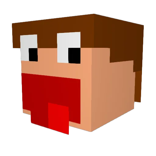 Mahn_ Minecraft avatar head, 3D render