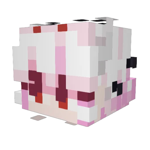 MahoHuh Minecraft avatar head, 3D render