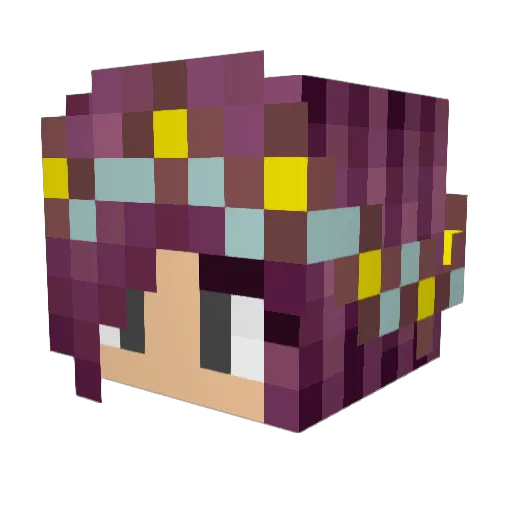 Mahogamy Minecraft avatar head, 3D render