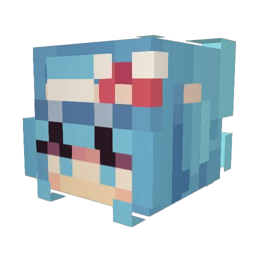 Mahorago Minecraft avatar head, 3D render