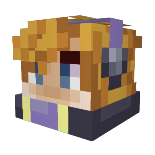 Mahraa Minecraft avatar head, 3D render