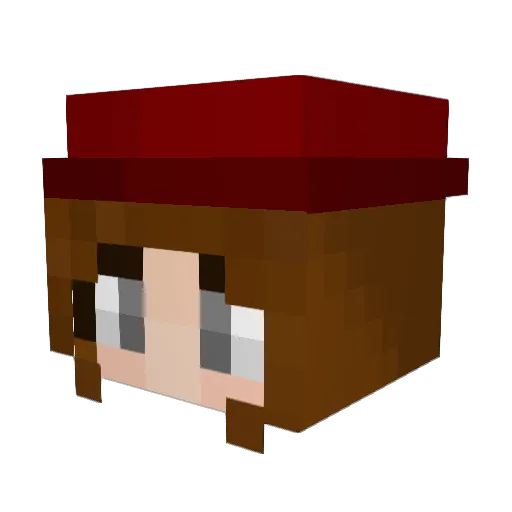 Mahzinha Minecraft avatar head, 3D render