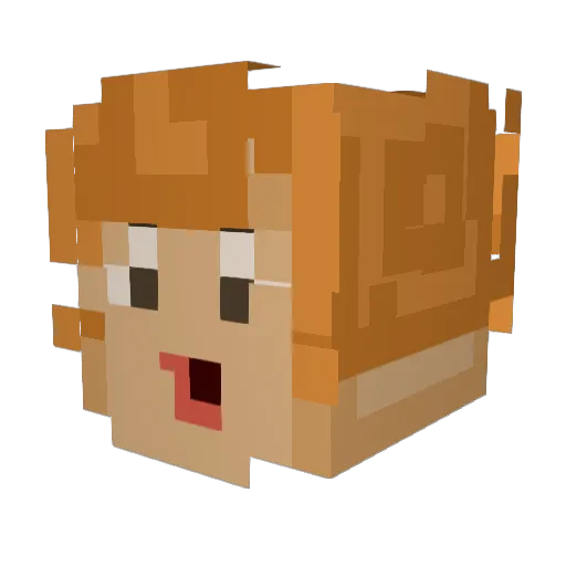 MaiDearest Minecraft avatar head, 3D render