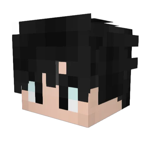 MaiLiker Minecraft avatar head, 3D render