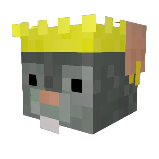 MaiRufu Minecraft avatar head, 3D render