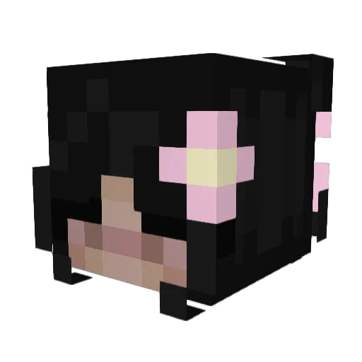 MaiTvi Minecraft avatar head, 3D render