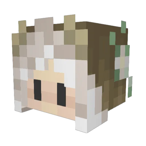 Mai_a Minecraft avatar head, 3D render