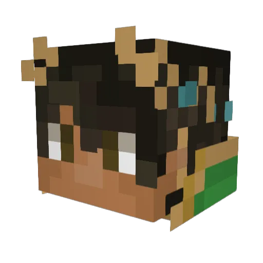 MaiaMithrandir Minecraft avatar head, 3D render