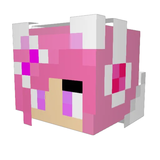 MaiaWolfi Minecraft avatar head, 3D render