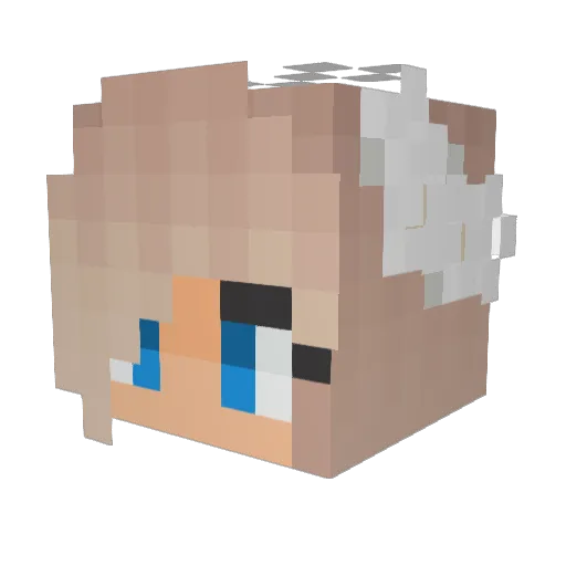 Maia_Gacha Minecraft avatar head, 3D render