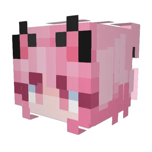 MaidEluru Minecraft avatar head, 3D render
