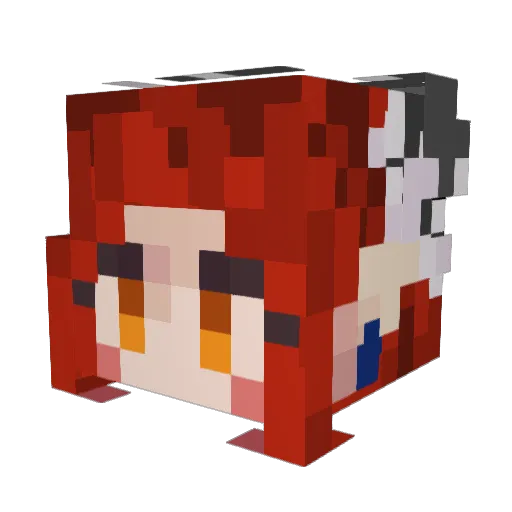 MaidGirlNeo Minecraft avatar head, 3D render