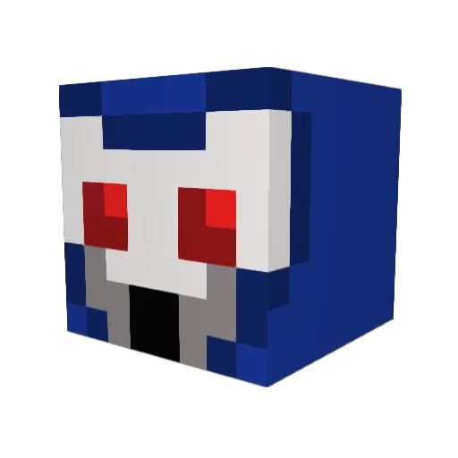 MaidRider Minecraft avatar head, 3D render