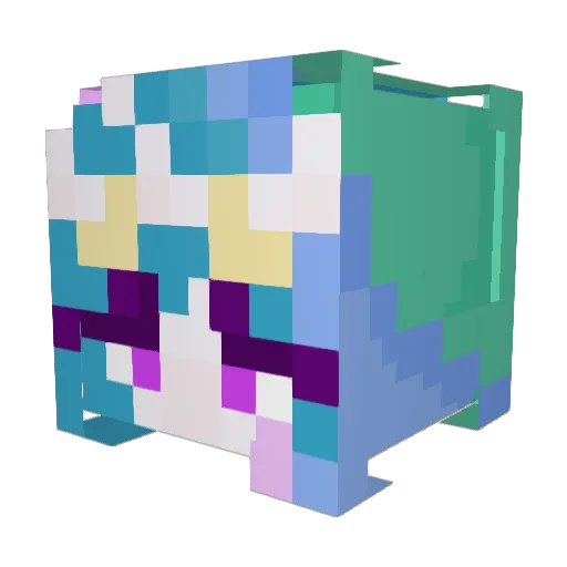 MaidenSilly Minecraft avatar head, 3D render