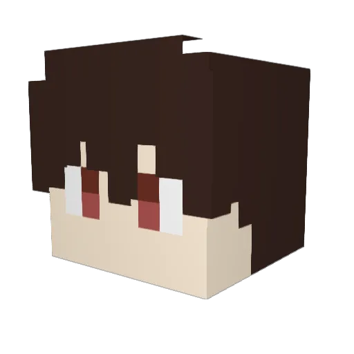 Maidou_ Minecraft avatar head, 3D render