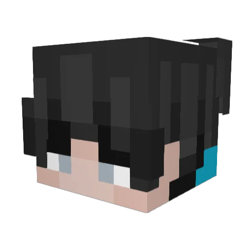 Maidudo Minecraft avatar head, 3D render