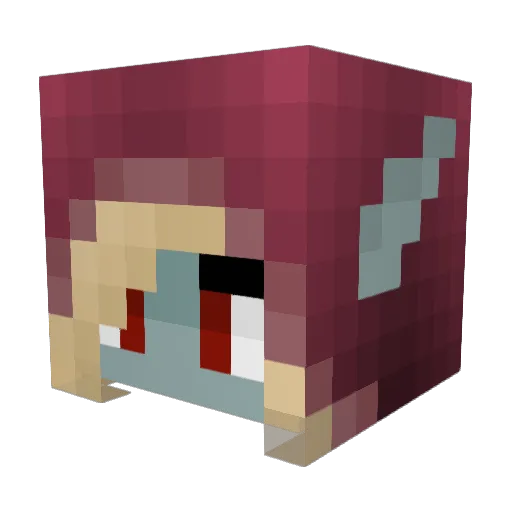 Maienca Minecraft avatar head, 3D render