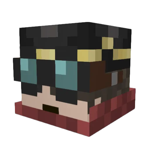 Maiikit Minecraft avatar head, 3D render