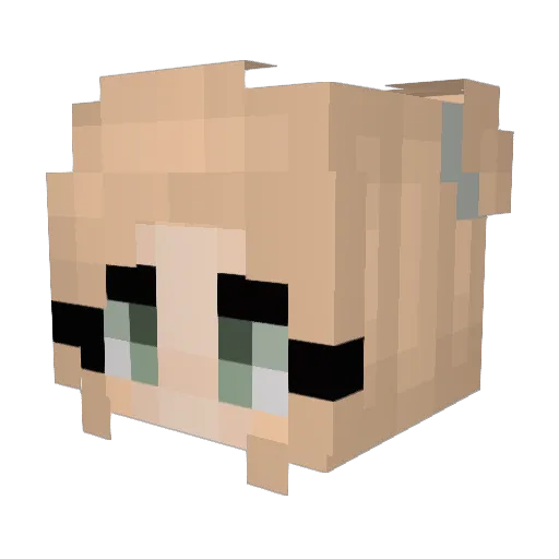 Maiilou Minecraft avatar head, 3D render