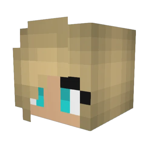Maiken Minecraft avatar head, 3D render