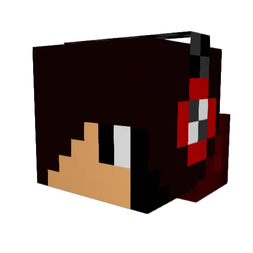Maikykiki Minecraft avatar head, 3D render