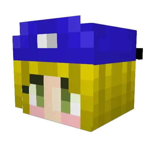 MailGal Minecraft avatar head, 3D render
