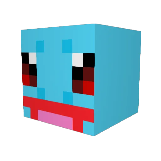 Mailbox1 Minecraft avatar head, 3D render