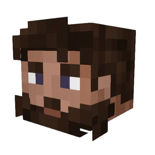 Maildliw Minecraft avatar head, 3D render