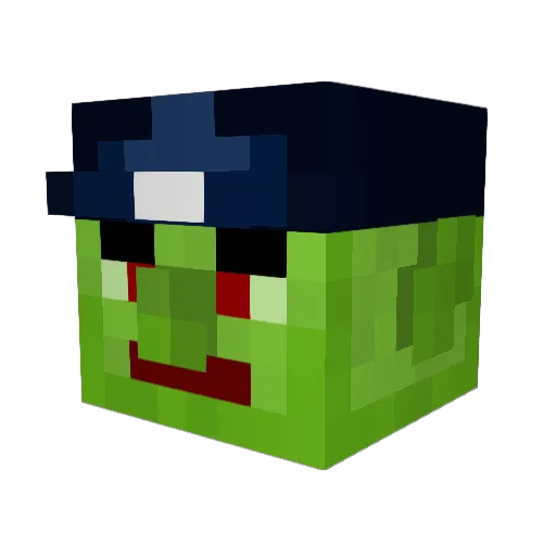 Mailgoblin Minecraft avatar head, 3D render