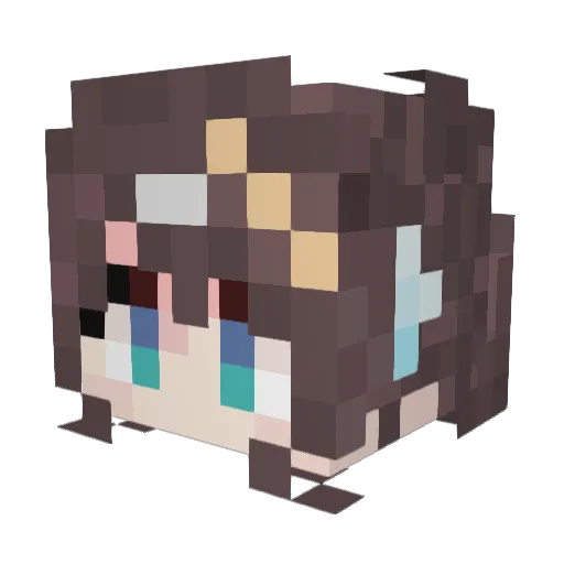 Maimaiyomi Minecraft avatar head, 3D render