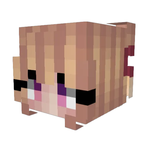 MainMarie Minecraft avatar head, 3D render